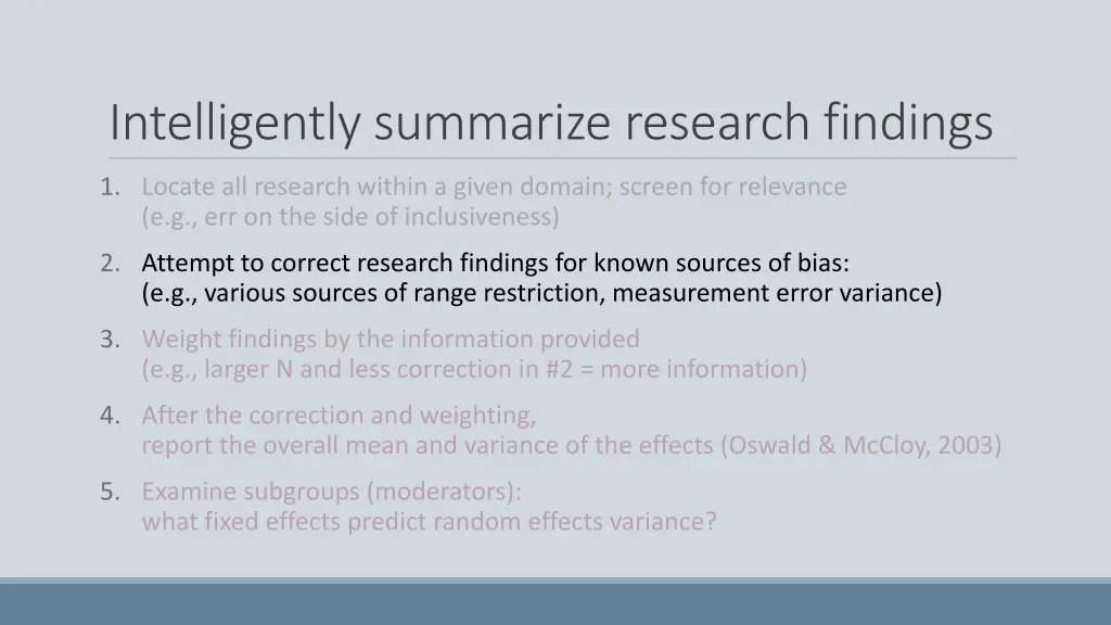 intelligently summarize research findings 1