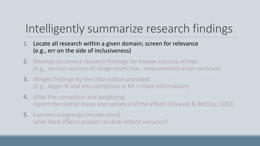 intelligently summarize research findings