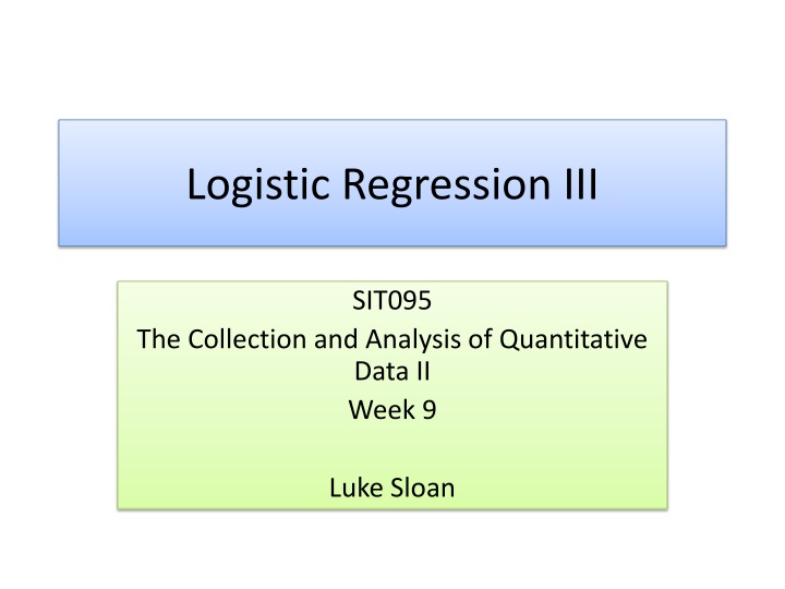 logistic regression iii