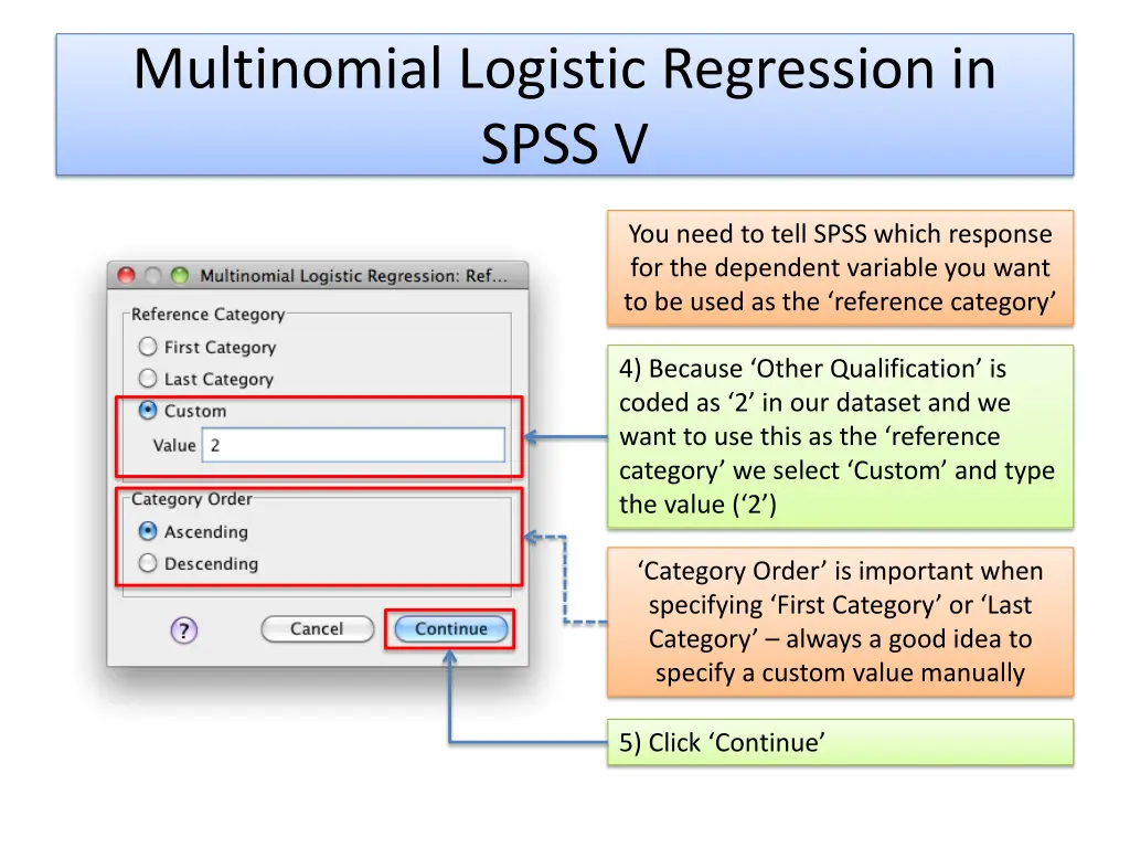 multinomial logistic regression in spss v
