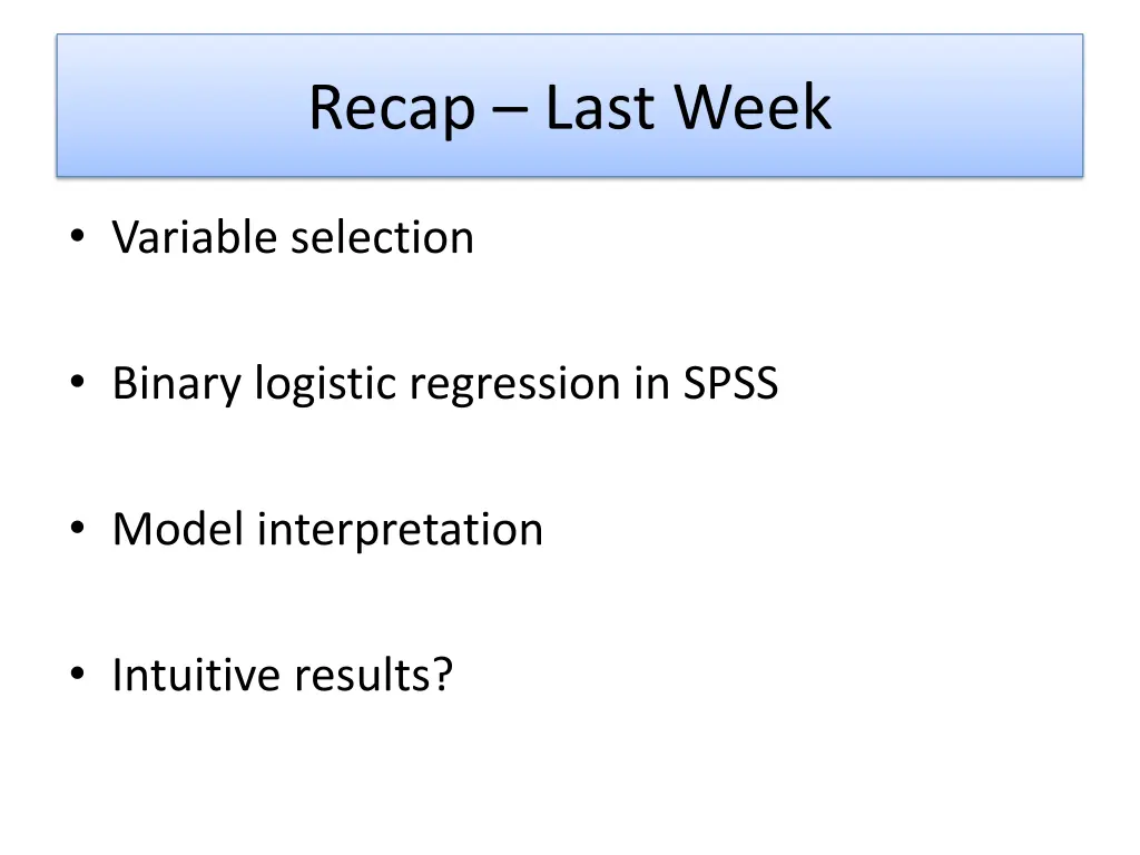 recap last week