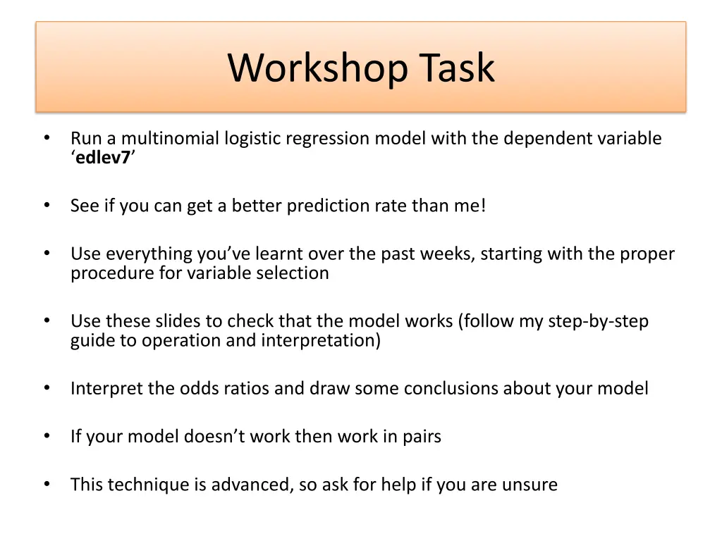workshop task