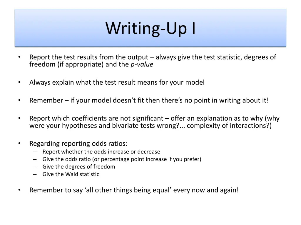 writing up i