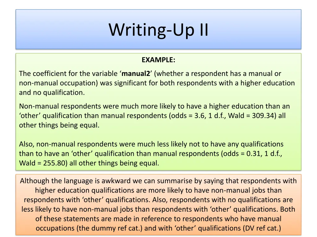 writing up ii
