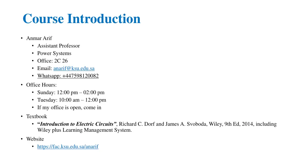 course introduction