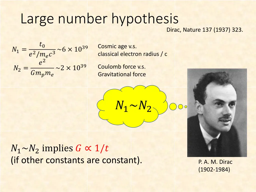 large number hypothesis
