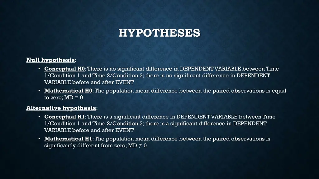 hypotheses