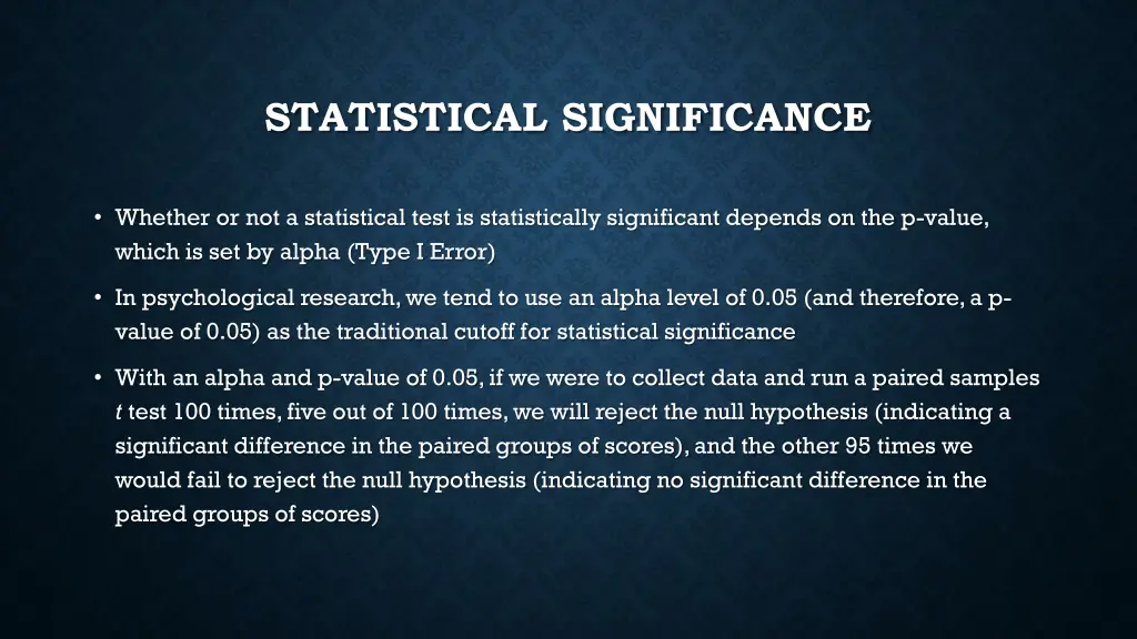 statistical significance
