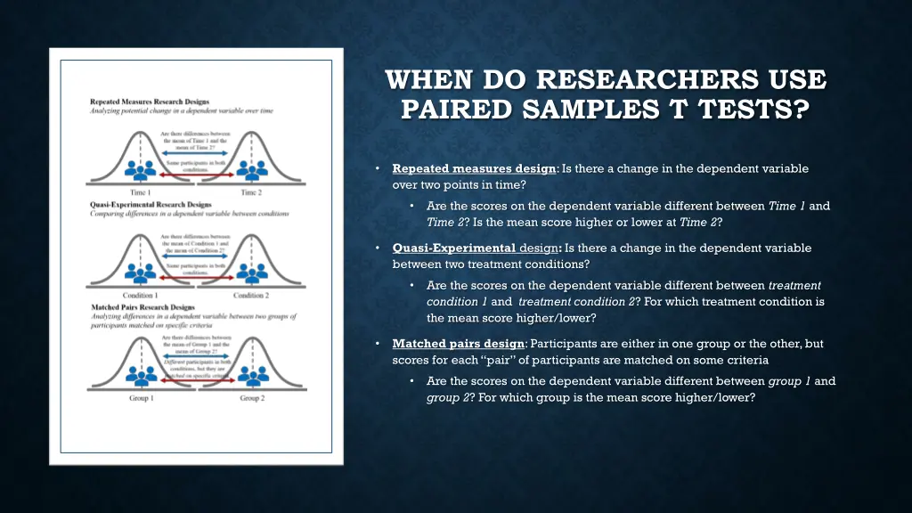 when do researchers use paired samples t tests