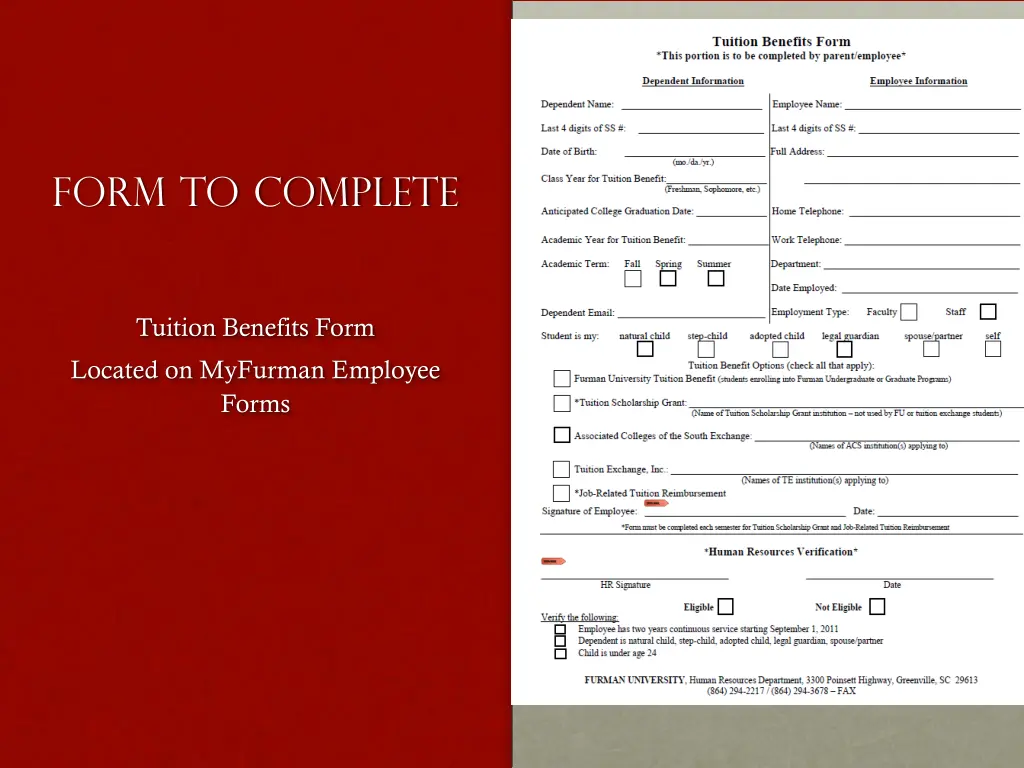 form to complete