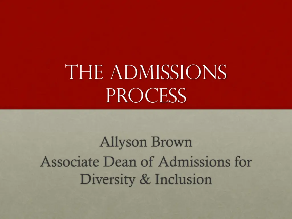 the admissions process
