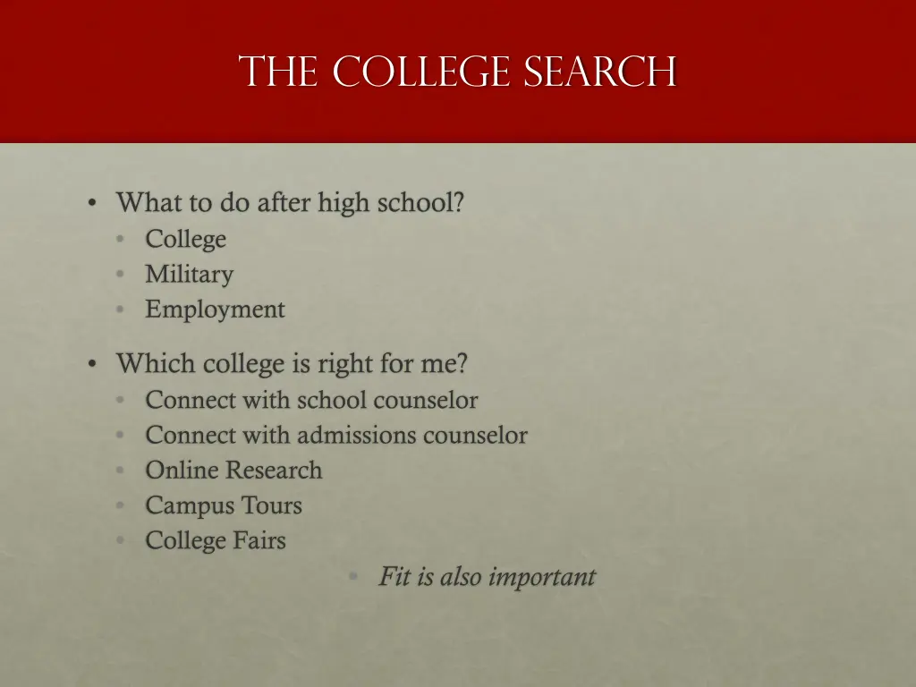 the college search
