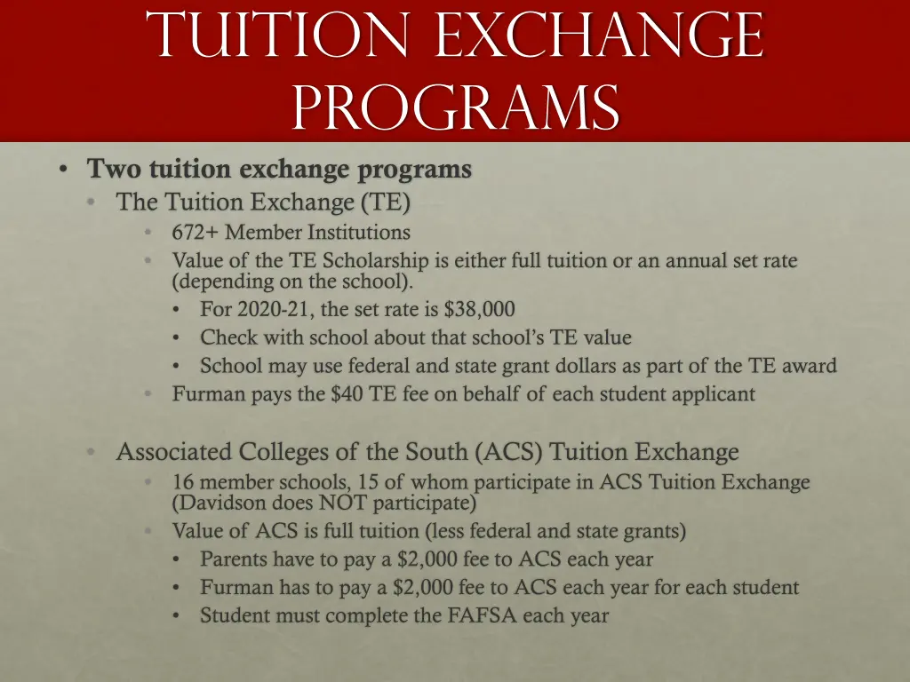 tuition exchange programs two tuition exchange