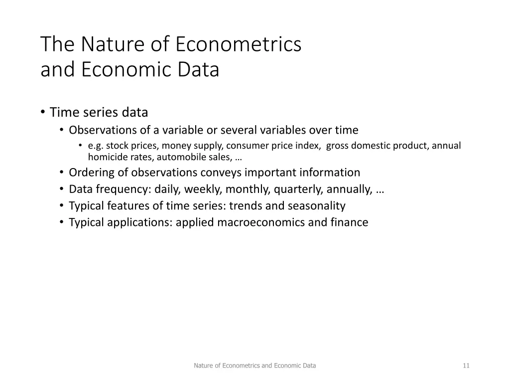 the nature of econometrics and economic data 10