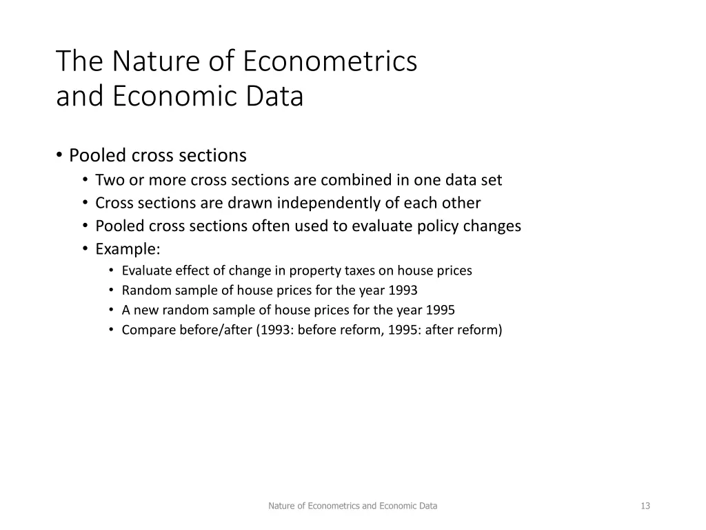 the nature of econometrics and economic data 11