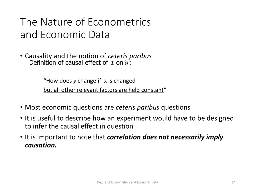 the nature of econometrics and economic data 15
