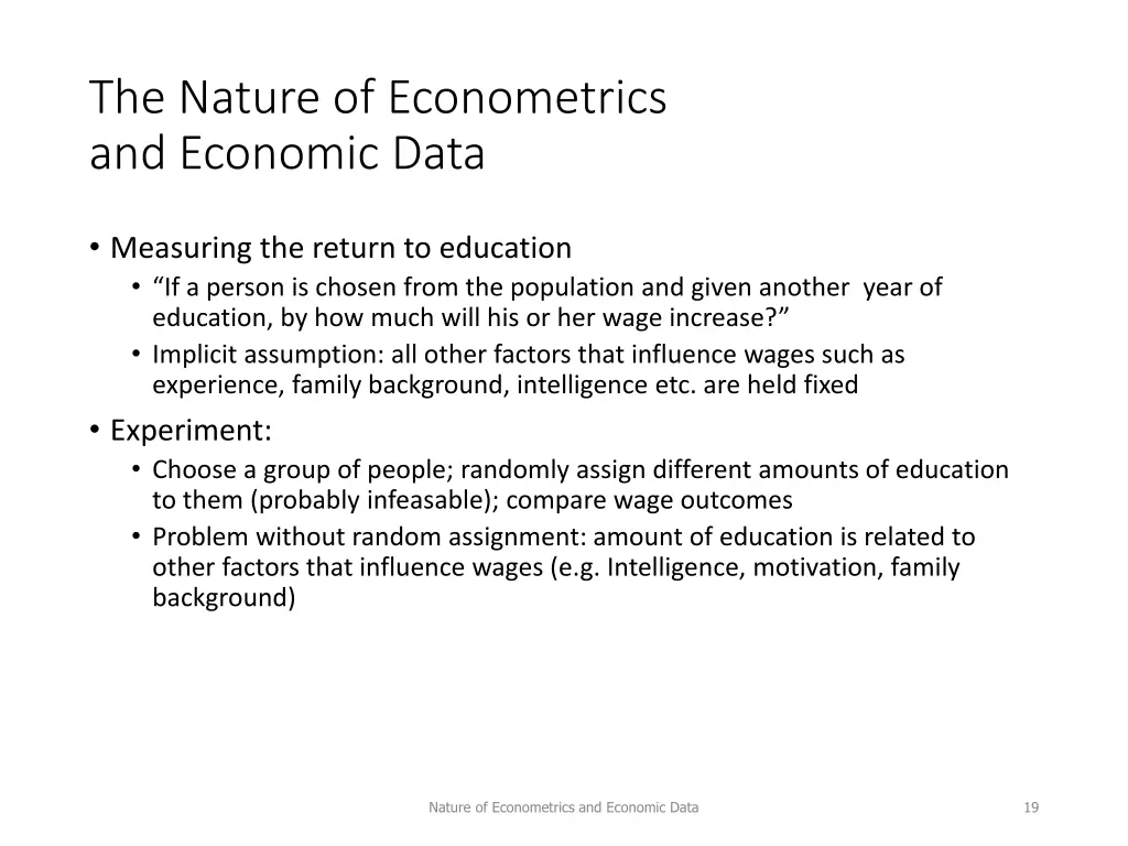 the nature of econometrics and economic data 17