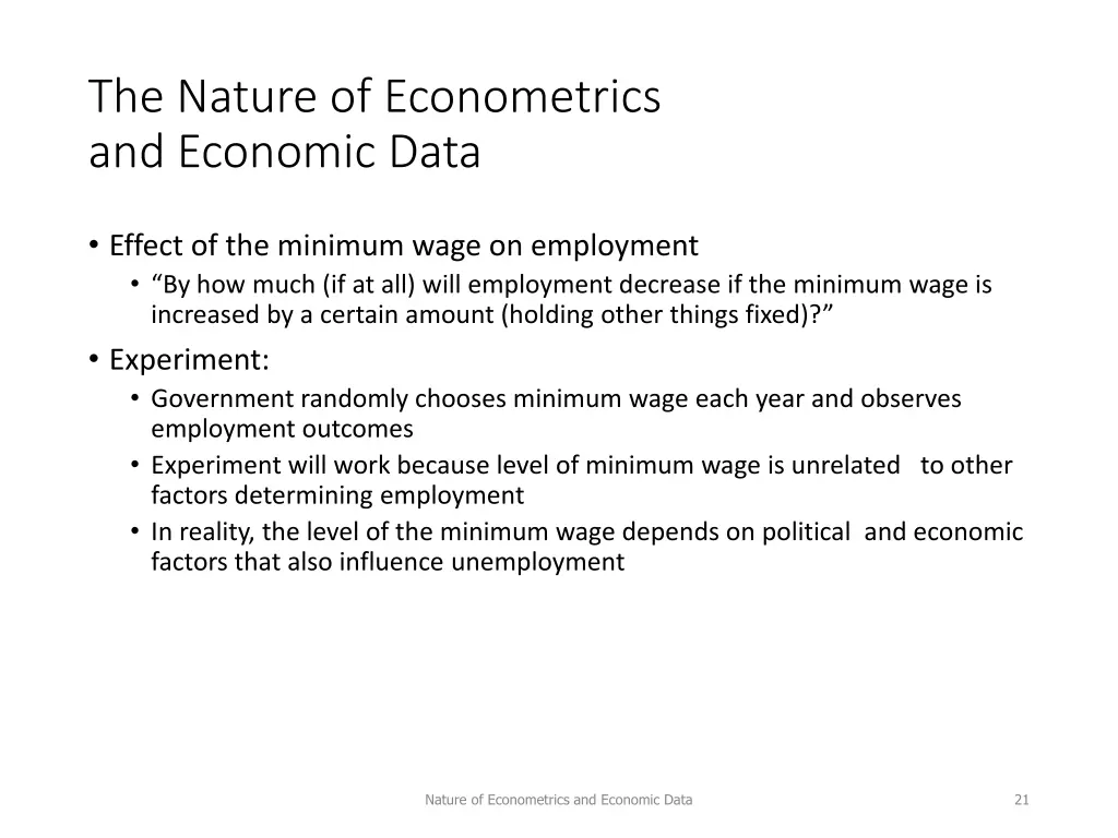 the nature of econometrics and economic data 19