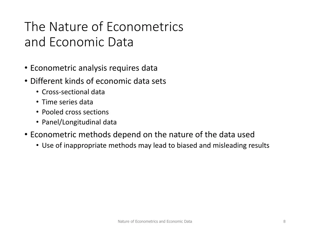 the nature of econometrics and economic data 7