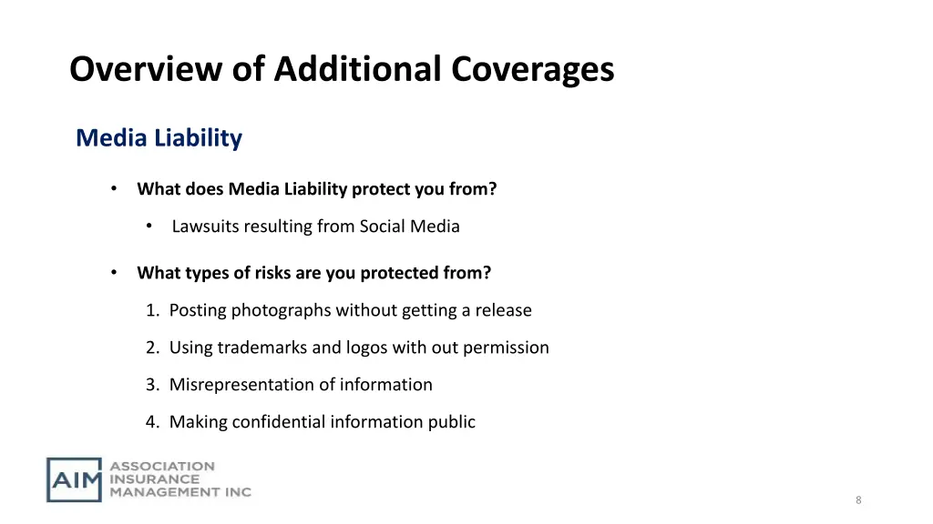 overview of additional coverages 2