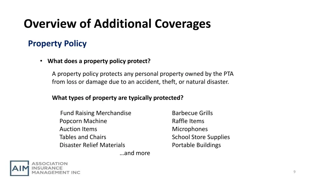 overview of additional coverages 3