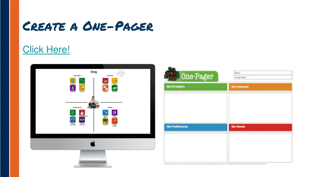 create a one pager