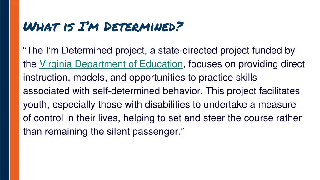 what is i m determined