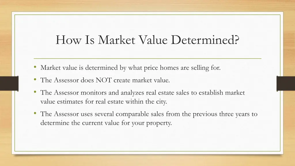how is market value determined