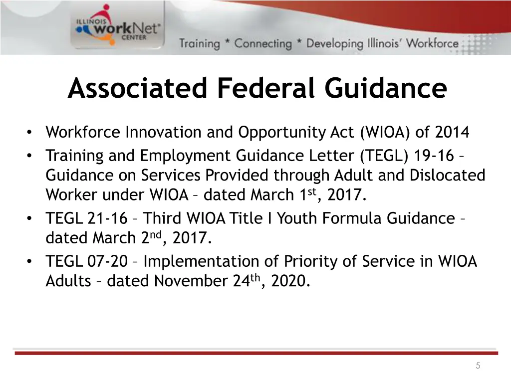 associated federal guidance