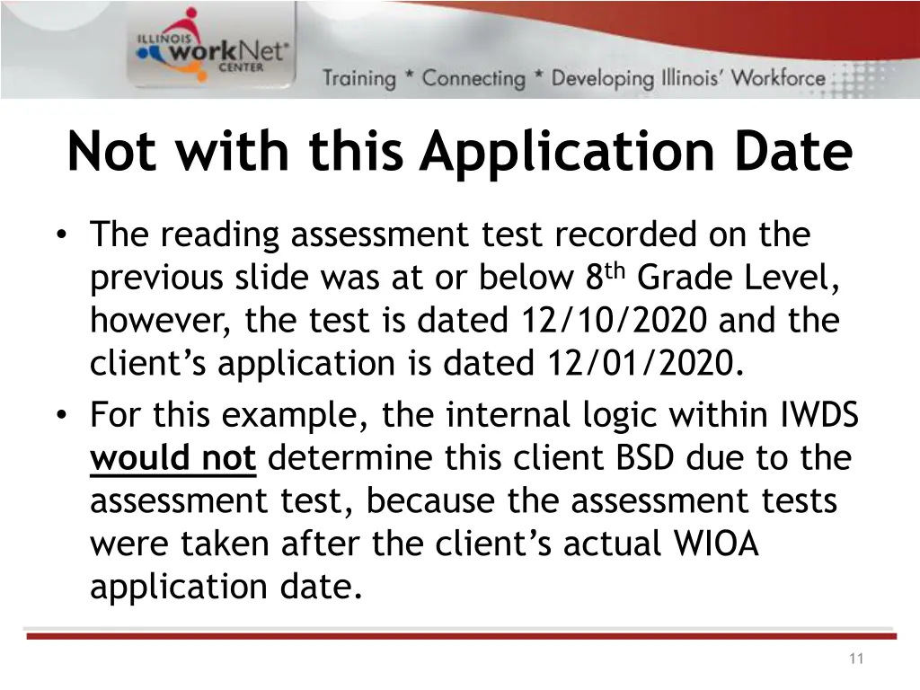 not with this application date