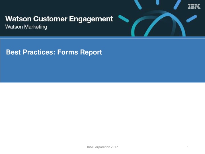 best practices forms report