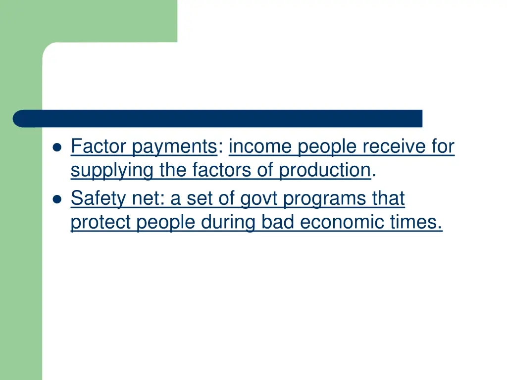 factor payments income people receive