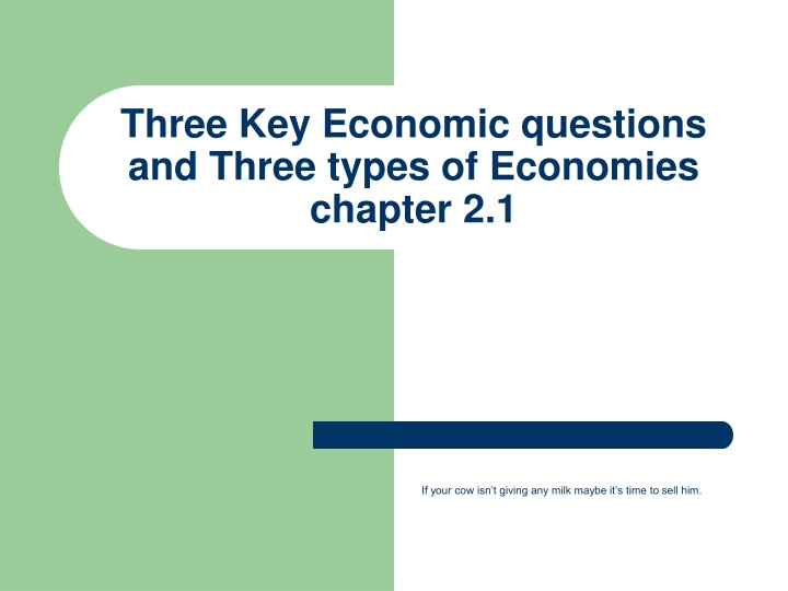 three key economic questions and three types