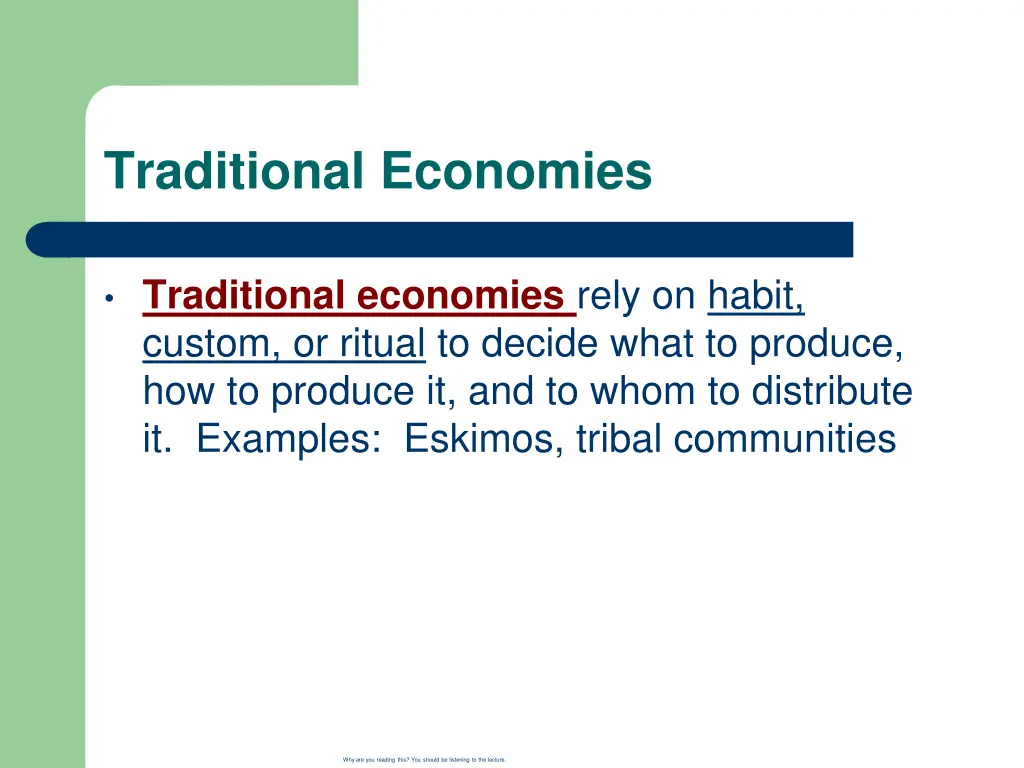 traditional economies