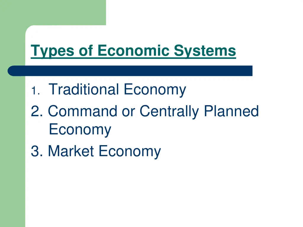 types of economic systems