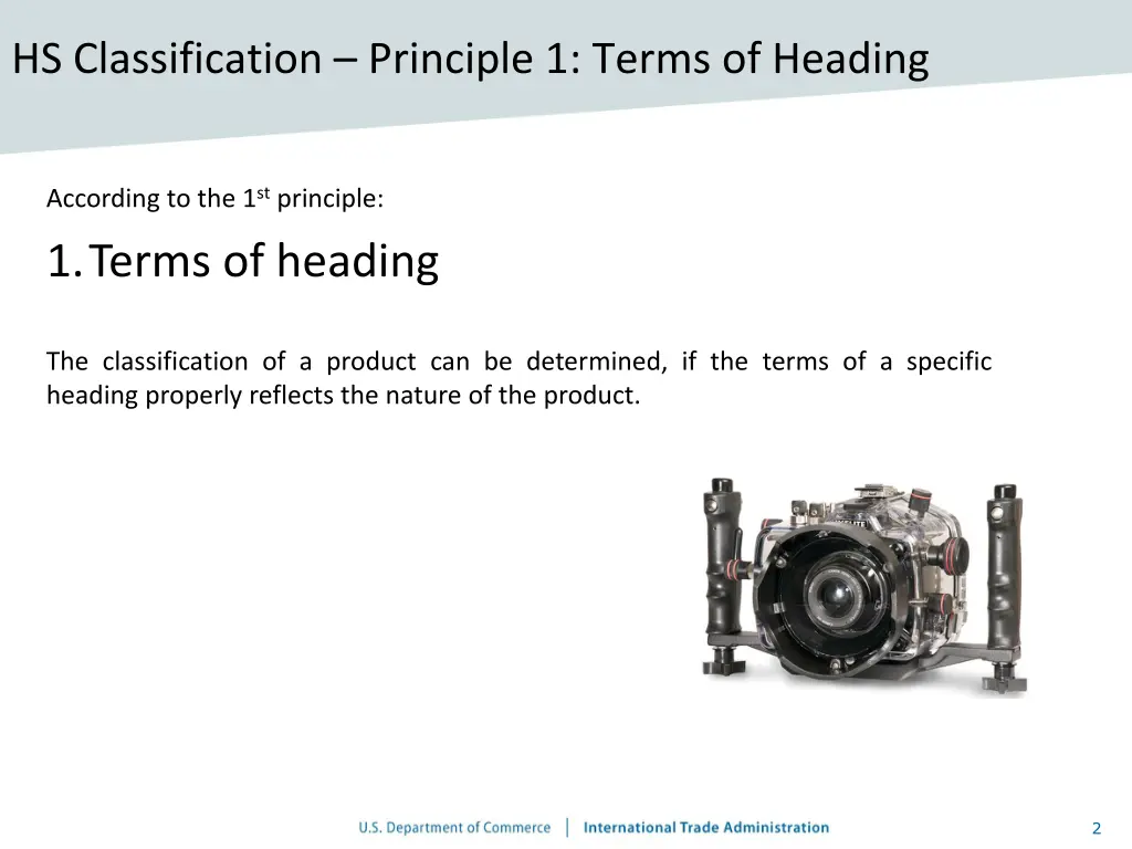 hs classification principle 1 terms of heading