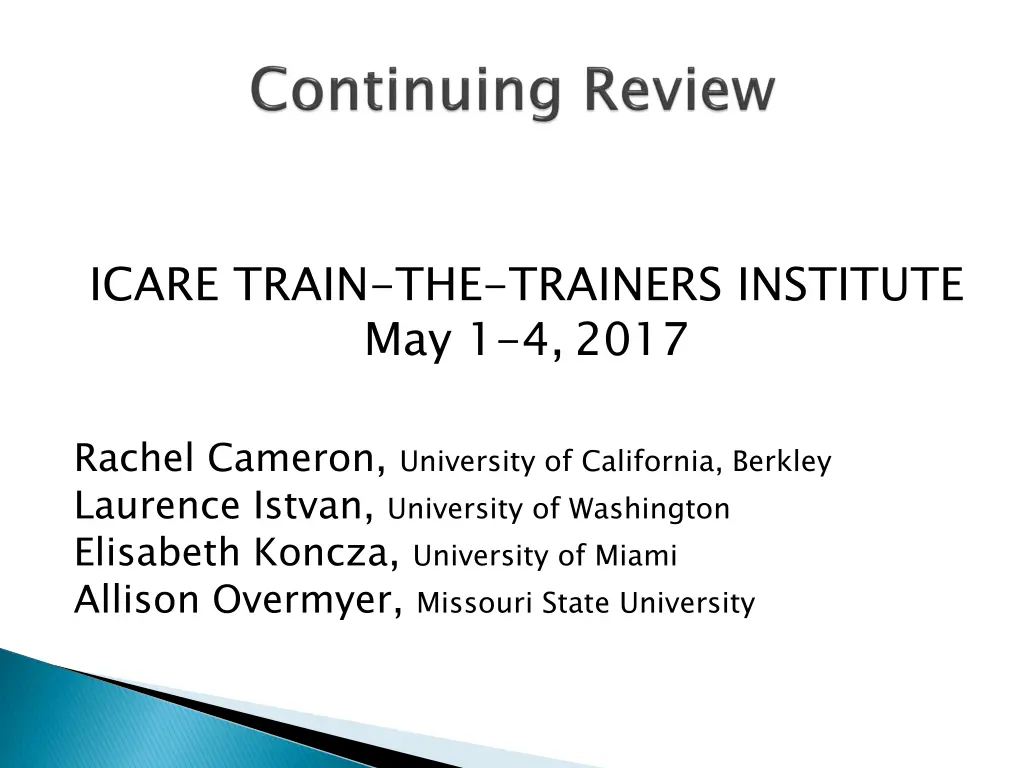 icare train the trainers institute may 1 4 2017