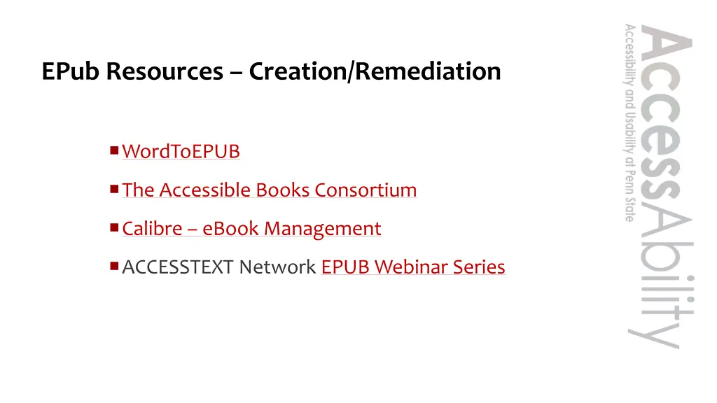 epub resources creation remediation