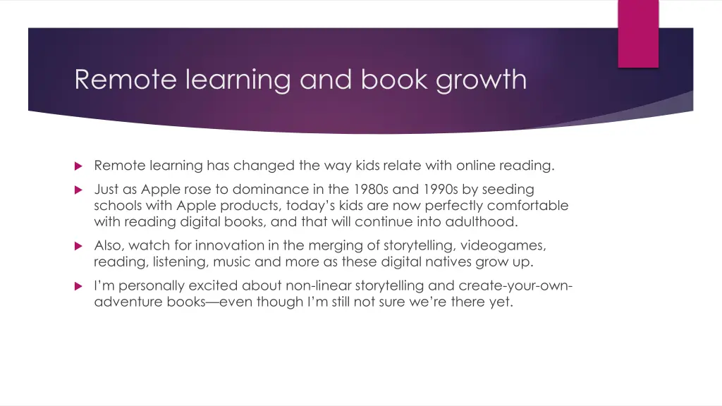 remote learning and book growth