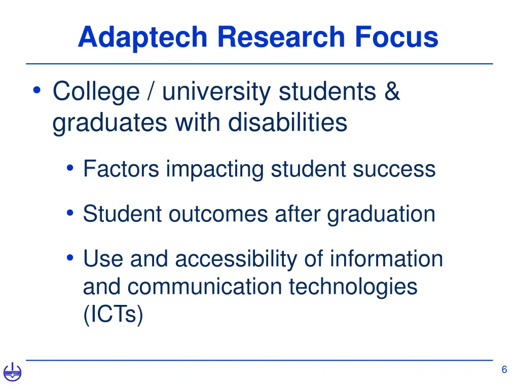 adaptech research focus