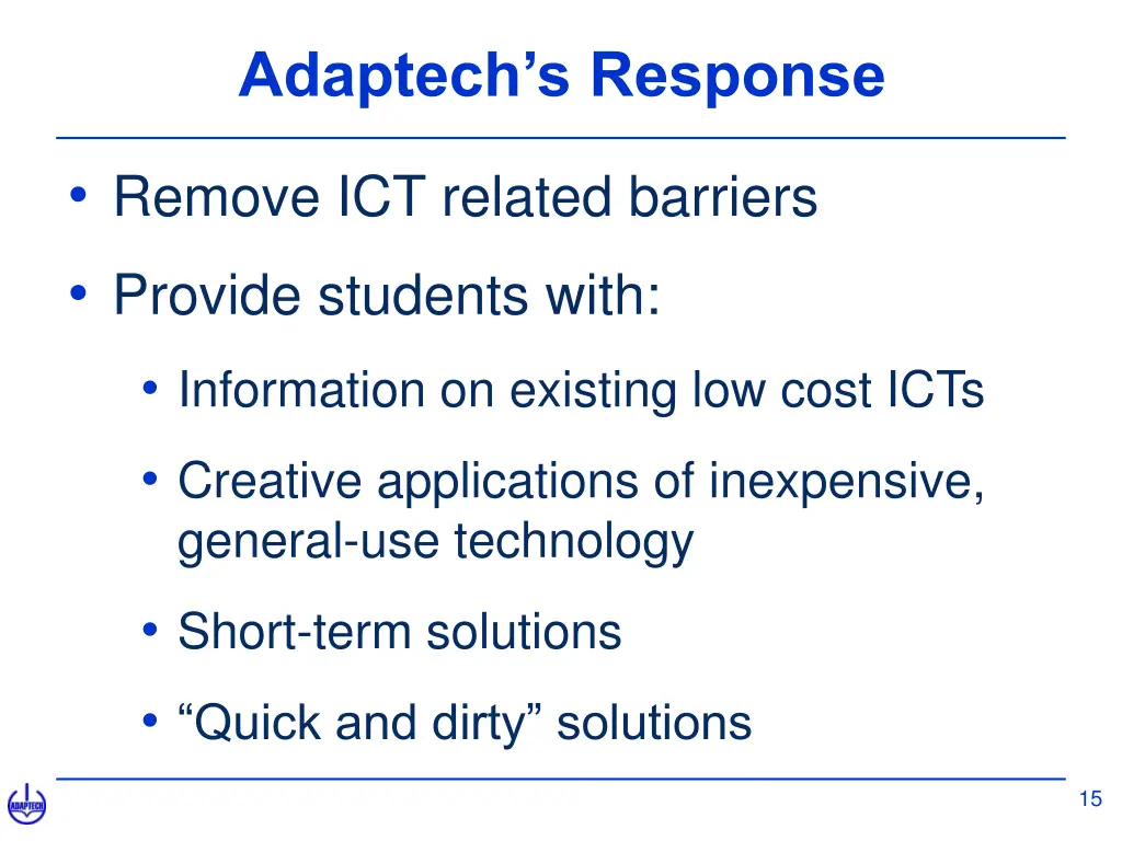 adaptech s response