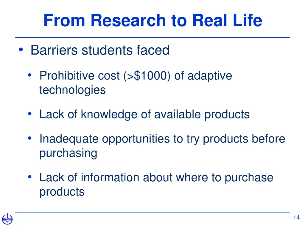 from research to real life