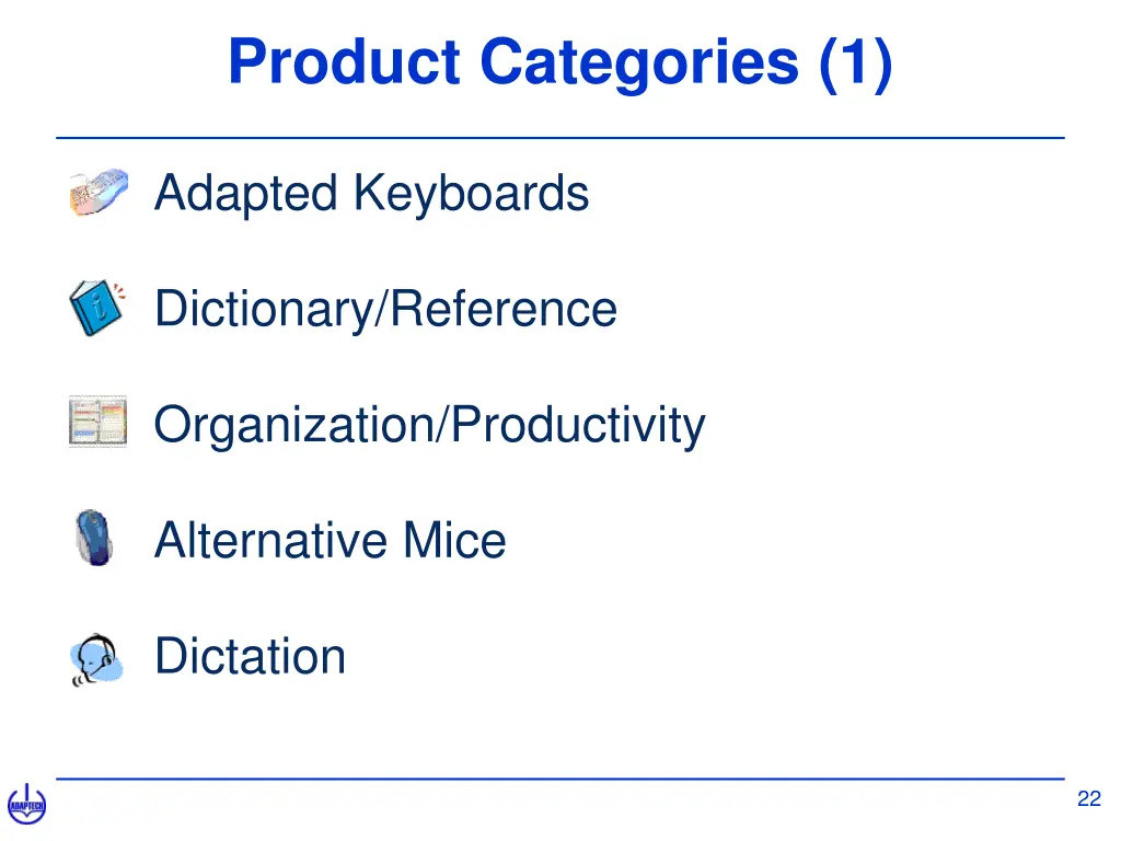 product categories 1