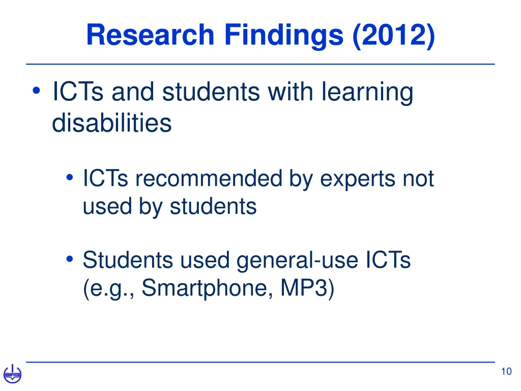 research findings 2012