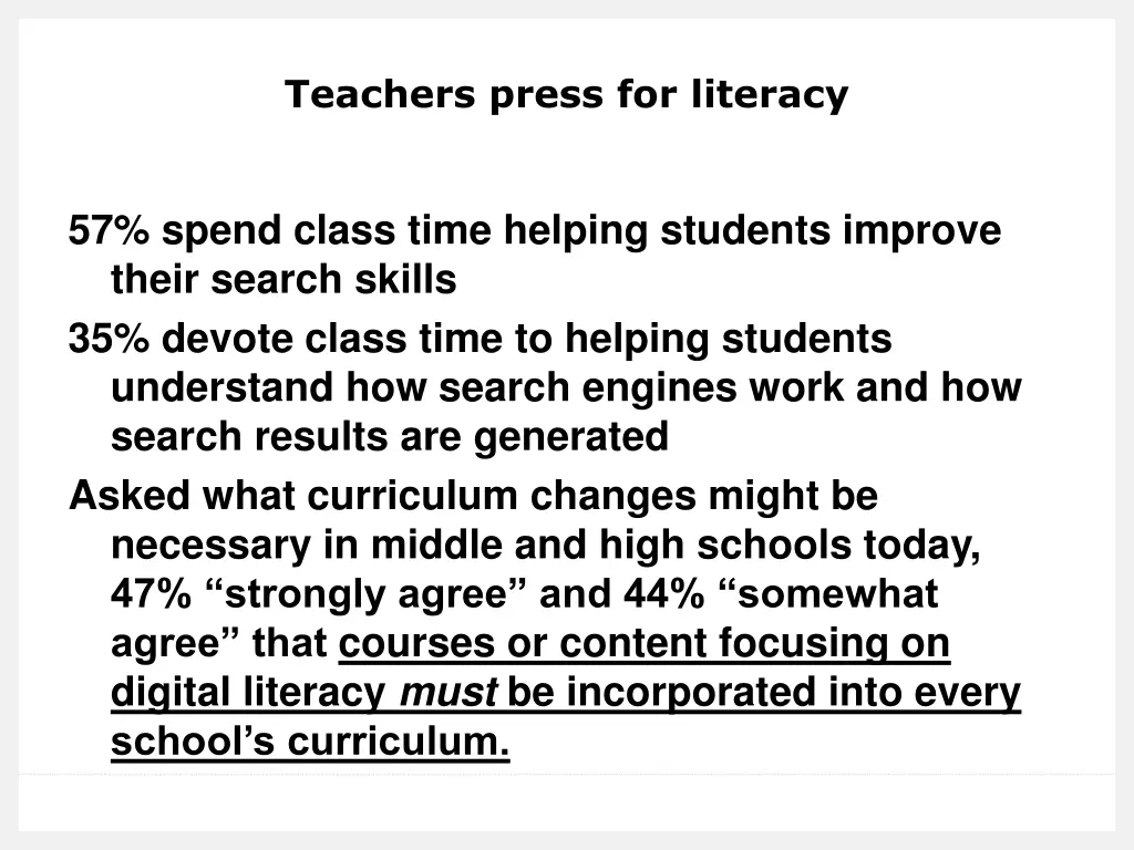 teachers press for literacy
