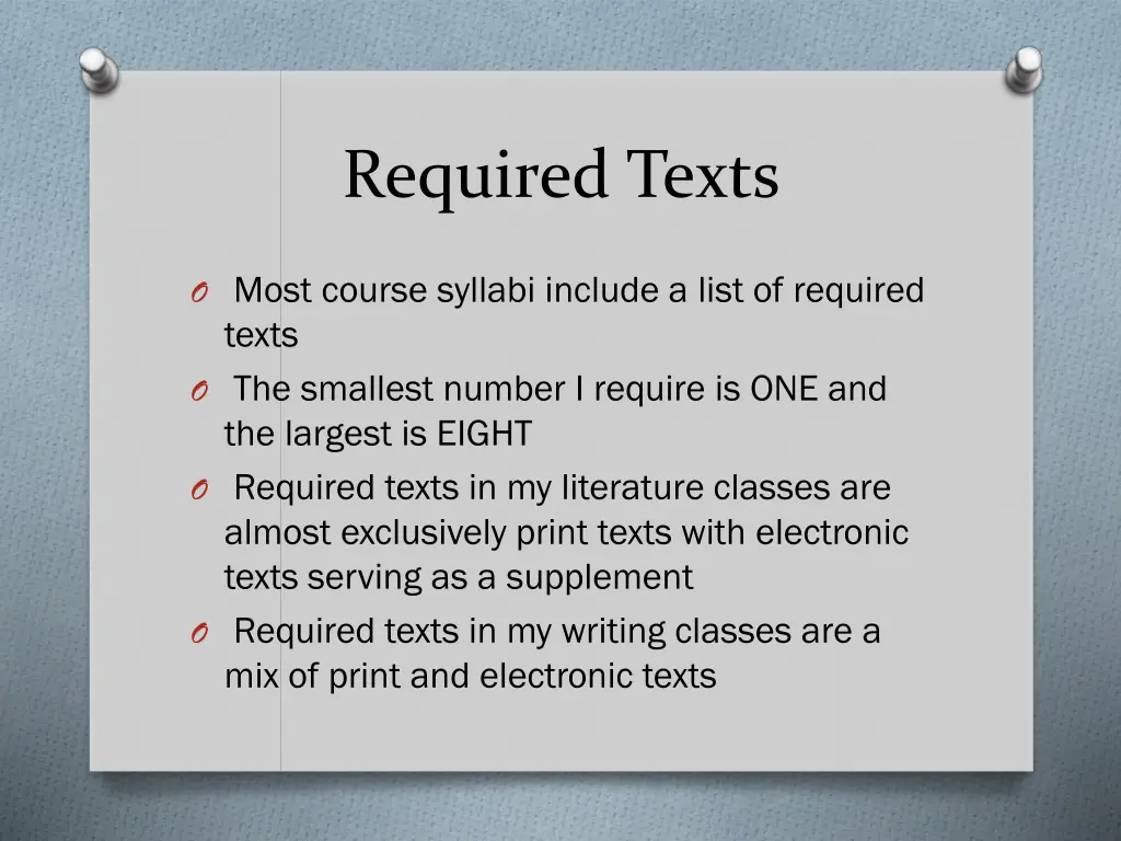 required texts