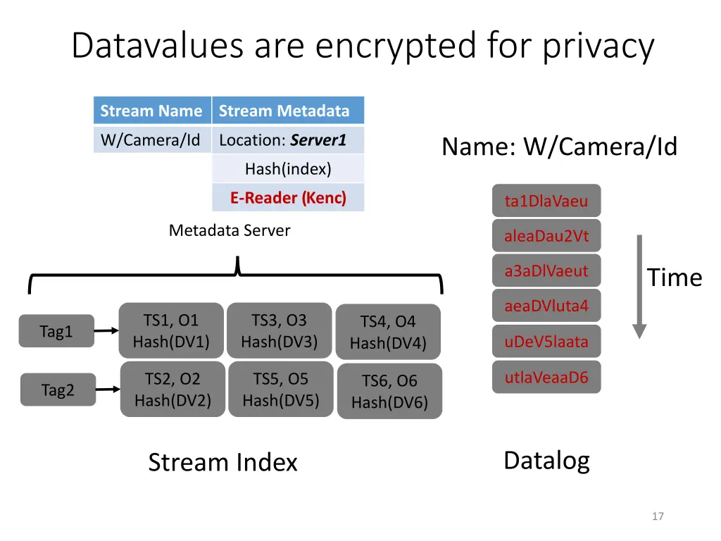 datavalues are encrypted for privacy