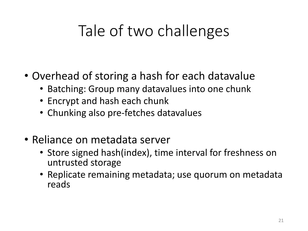 tale of two challenges