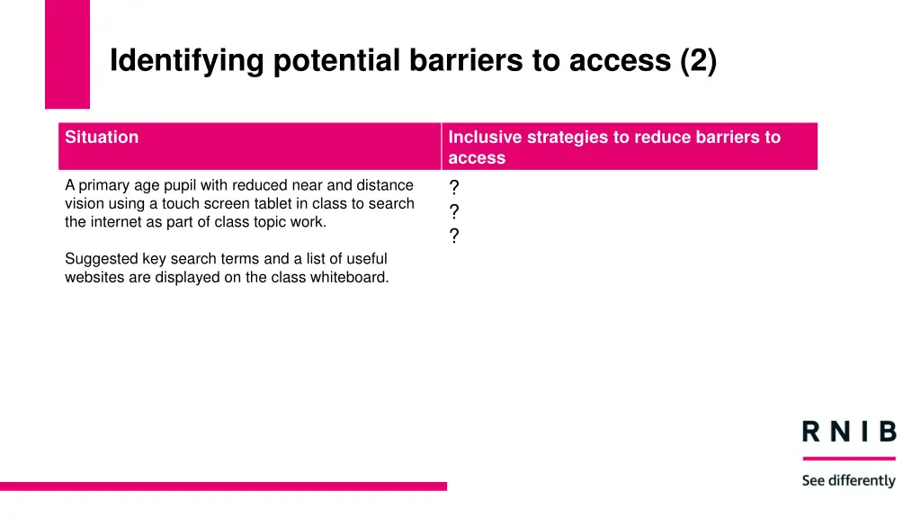 identifying potential barriers to access 2