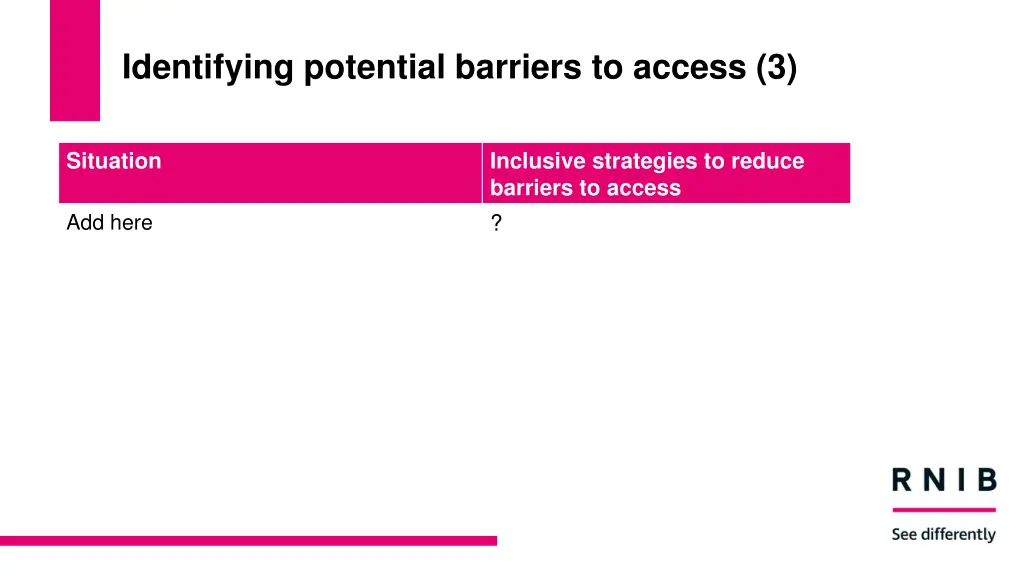 identifying potential barriers to access 3